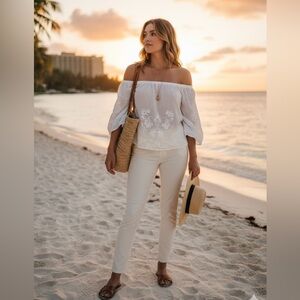 Lauren by Ralph Lauren white modern‎ LEGGING Size 14